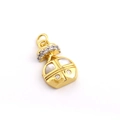 Exquisite gold charm with white zircon accents and mother of pearl inlay for DIY jewelry - 17-Mother of Pearl Texture Pendant
