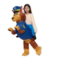 Kids inflatable Chase police dog costume for parties, featuring full blue jumpsuit and hat - Chase The Kids Paw Patrol / One Size