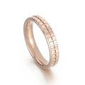 Anello in acciaio inossidabile oro rosa con motivo a scacchi a doppia fila placcato 18k - US 6 / Oro rosa