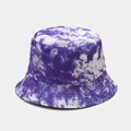 Bob tie-dye violet et blanc en coton avec large bord pour un style street mode - M (56-58cm) / Réversible / Violet Blanc Tie-dye (10#)