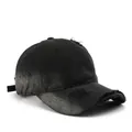 Distressed black baseball cap with vintage stone-washed fabric and ripped details - Black