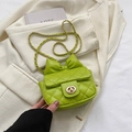 Mini bolso bandolera verde lima con diseño acolchado y detalle de lazo elegante - Verde