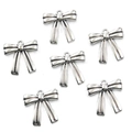 Detail showing six silver bow-shaped alloy pendants for DIY necklace and bracelet crafting - No. 15 Bowknot-Silver-21*21mm