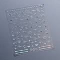 Pegatinas de uñas plateadas holográficas TL-245 con diseños de lunas estrellas y mini balines - Estilo Láser Estrella Luna (TL-245)
