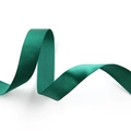 Detailed close-up of glossy 1.5cm green double-sided satin ribbon on a white background - 1.5CM*2m / Green