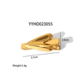 Fermaglio per capelli a fiore in acciaio inossidabile dorato lucido con design moderno - Stile Piegato Aerodinamico A Tre Strati (YYHD023055)