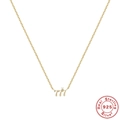 Collana in argento sterling 925 dorato con ciondolo numero d'angelo 777 e pietra zircone - Argento 925 / Oro-777