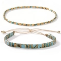 Ensemble de bracelets Tila bohèmes avec perles turquoise et accents dorés élégants - Ensemble Empilable Turquoise Vert Or