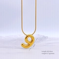 Collier doré minimaliste avec pendentif chiffre 9 et finition en acier inoxydable poli - Chiffre 9