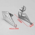 Silver diamond geometric earring findings 21mm with 1mm hole for DIY jewelry making - Style 8 / Steel