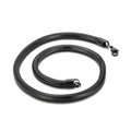 Minimalist black stainless steel snake chain necklace with lobster clasp for men - 6mm Width 50cm Length / Black