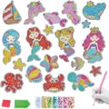 DIY 5D diamond painting sticker kit for kids with cartoon sea creatures and full tool set - SYT-7