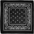 Black and white paisley pattern bandana scarf for hip hop and outdoor activities - Black