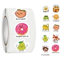 Detail view of 0.83 inch diameter cartoon reward stickers with cute food illustrations - Jjt002 Reward (10 Images 500 Images/roll)
