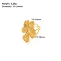 Detail view of golden flower ring showing weight 6.26g and dimensions 33.06mm by 27.70mm - Adjustable Open / J205-Gold Multi-layer Overlapping Petals