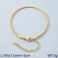 1,5mm gouden roestvrijstalen slangenketting armband met 5cm verlengstuk en 3g gewicht - 165mm x 1.5mm + 5cm / Goud