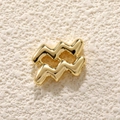 Detailed macro shot of a 18K gold plated Aquarius zodiac pendant charm with a polished finish - Aquarius