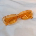 Retro orange rectangle sunglasses with translucent full frame and vintage aesthetics - Jelly Square Frame Orange