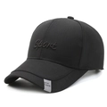Klassische schwarze Sport-Baseballkappe mit Sport-Stickerei und verstellbarem Schirm - Verstellbar / Schwarz