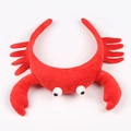 Cute red plush crab headband with large claws and cartoon eyes for festive accessories - Red Big Crab (Headband)
