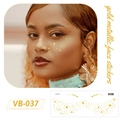 Gold metallic face stickers VB-037 with star and dot patterns for freckle makeup effect - VB-037 (Gold Metallic) / Gold