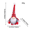 Stehender Weihnachtsgnom Plüsch mit roter Schneeflockenmütze und weißem Bart, 24cm - Rot und Grau Gestrickter Weihnachtswichtel