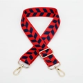 Adjustable crossbody bag strap with red and blue arrow pattern and gold metal hooks - Style 169 - Red Blue Arrow Pattern (Gold Hook)