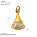 18k gold plated stainless steel ocean series pendant with sparkling zircon insets - Gold Crab Style A (SP924G)