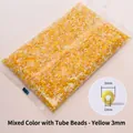 Mix of yellow 3mm glass seed beads and bugle beads for DIY jewelry making - Yellow Mixed 3mm with Bugle Beads