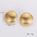 Λεπτομέρεια vintage σκουλαρίκια 18k χρυσό με διάμετρο 25mm και βάρος 13g - Στρογγυλά Σκουλαρίκια με Κάθετες Ρίγες (Στυλ 1)