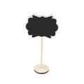 Mini wooden chalkboard with wavy edges on a round pedestal stand for table decor - Butterfly Blackboard