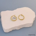 Dettaglio orecchini a cerchio dorati 2cm con indicazioni di dimensioni e peso - Tondo Piatto Oro 2cm
