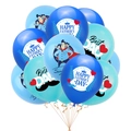 Father's Day blue latex balloon set with Super Dad prints and decorative patterns - Balloons And Ribbon Set