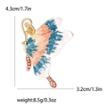 Broche papillon en émail rose et bleu avec strass, dimensions 4,3 cm x 3,2 cm - Bleu