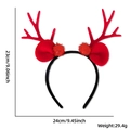 Cerchietto natalizio con corna di renna rosse festive e dimensioni di 23 cm per 24 cm - Corna Rosse Pompon Rosso