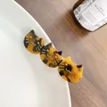 Three-piece set of tortoise shell pattern cat hair clips with golden accents - 6.5cm / Coffee Tortoise Shell