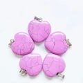 Set di cinque ciondoli a cuore in cristallo rosa con anelli in metallo per gioielli - Turchese Viola Sintetico