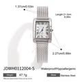 Montre carrée en acier inoxydable argenté avec bracelet en maille et étanchéité - Montre Carrée Argentée avec Bracelet en Maille Tissée (JDWH0112004-S)