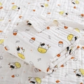 Soft six-layer cotton gauze baby blanket with cute cow print and textured fabric - 6-Layer 110*110cm / Cow