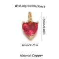 Red heart gemstone pendant in copper finish with detailed size and weight specs - Copper / Red Heart Pendant (CX134-2)