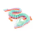 3D printed articulated dragon figure in rainbow gradient finish with movable joints - 30CM Rainbow #4