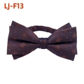 Formal brown bow tie with blue polka dots and woven texture for men's suits - Brown Blue Polka Dot
