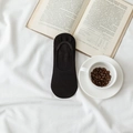 Women's black hollow mesh cotton invisible socks with non-slip silicone backing - One Size / Black