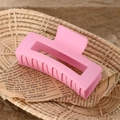 Matte pink rectangular hair claw clip for women's daily bun styling and hair accessories - 8.5cm Pink