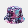 Bob réversible avec motif tie-dye violet et bleu pour la protection solaire extérieure - M (56-58cm) / Réversible / Tie-Dye Mixte Violet Bleu Noir Blanc (32#)