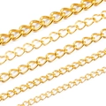 Poliert Goldene Panzerketten in fünf Breiten für DIY Schmuckherstellung und Basteln - 0,5 mm Drahtdurchmesser, 2,5 x 3,5 mm Breite / Gold