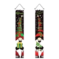 Kerstkabouter bannerset met Welcome en Merry Christmas ontwerpen voor feestelijke decoratie - Stijl C-Zwarte Noorse kabouters