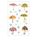 Cartoon umbrella and flower tattoo sticker waterproof variant EC-823 for kids Halloween - Colorful Cartoon Umbrella Flowers (EC-823)