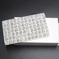 Oval AB crystal nail gems with multi-faceted cut displayed in a white organizer box - 7*9mm (42 Pcs) / Purple Phantom