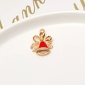 Christmas bell pendant in gold finish and red enamel for DIY jewelry making - 28# Red Bell (16*22mm)